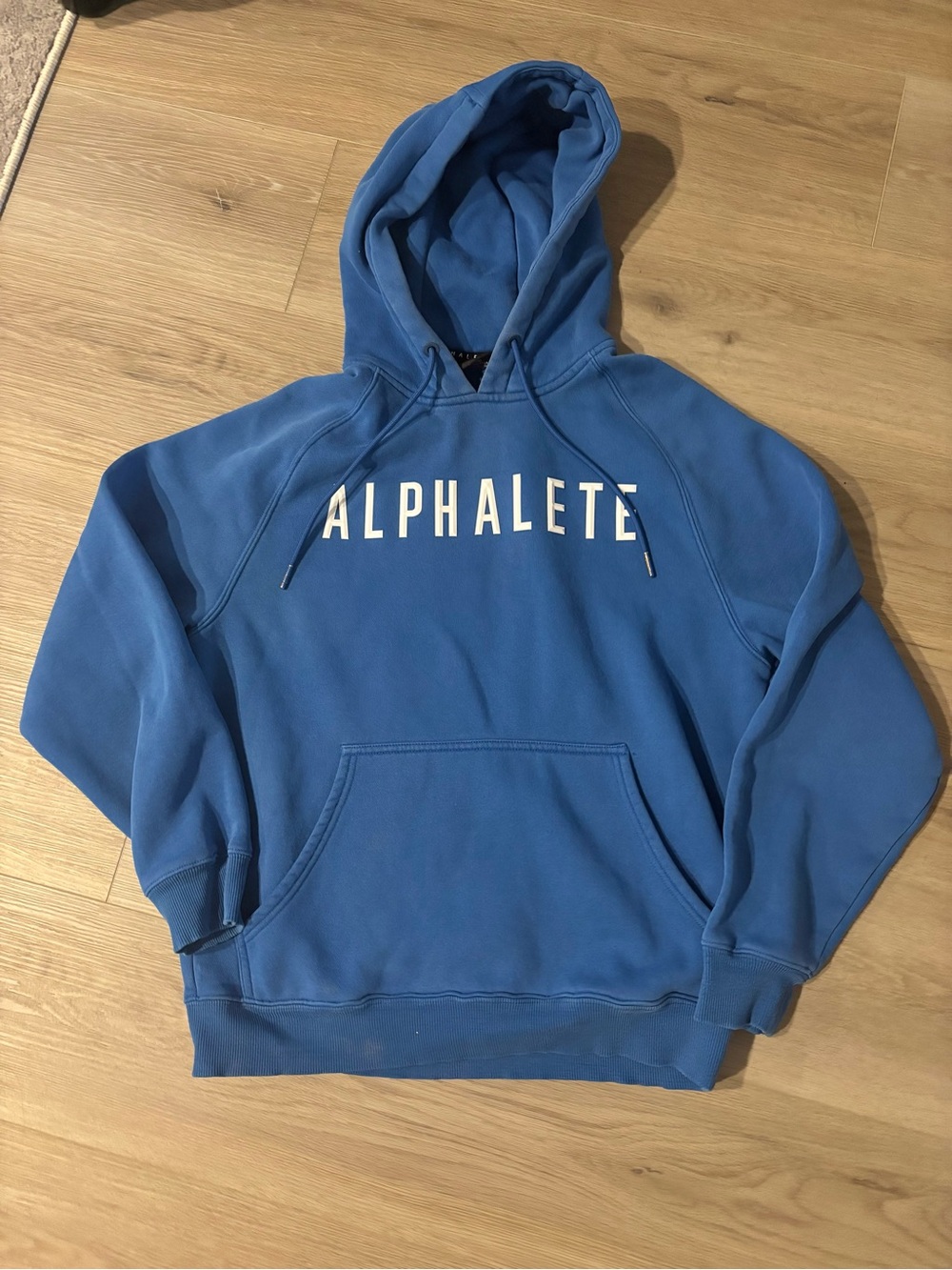 Alphalete Hoodie Royal Blue Pullover Raised White Logo MSRP $78 - Picture 2 of 7